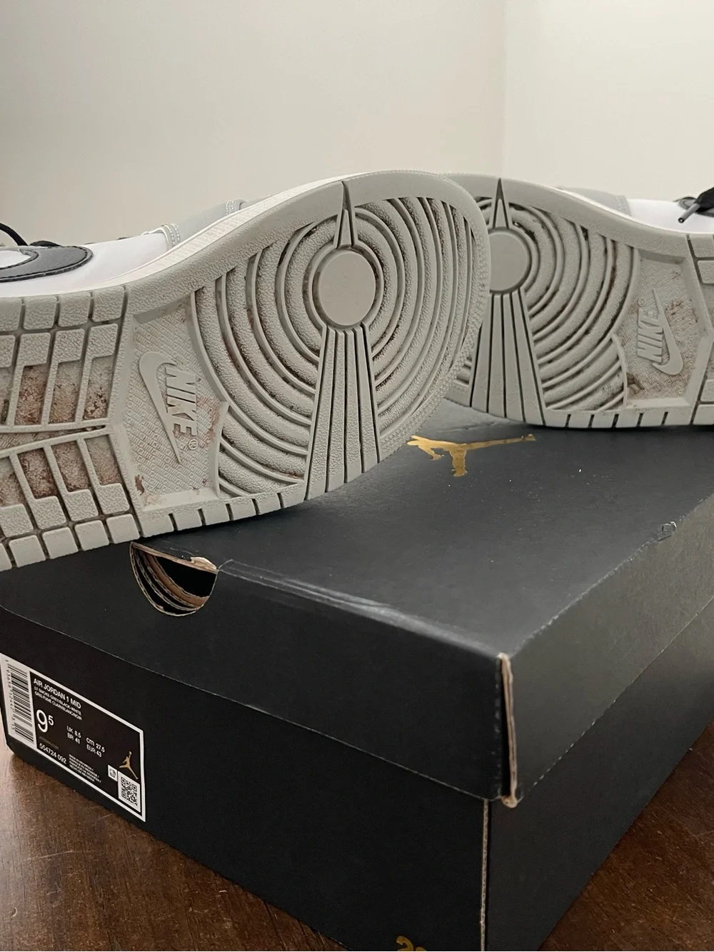 Jordan High-Top Sneakers - White, Gray, Black